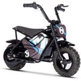 Compact electric bike with a stylish blue and black design, ideal for urban commuting and easy maneuverability.